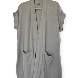 Barefoot Dreams Cozychic Ultra Lite Gray Knit Cardigan Size Large